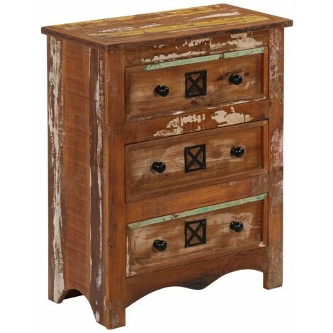 HAPPYSHOPPING Coffre A Tiroirs 60x30x75 Cm Bois Solide De Recuperation 4 HAPPYSHOPPING Coffre A Tiroirs 60x30x75 Cm Bois Solide De Recuperation – Image 4