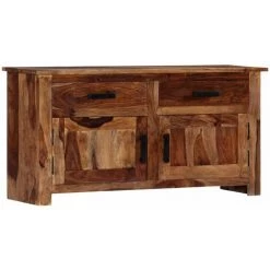 HAPPYSHOPPING Buffet 100 X 30 X 50 Cm Bois Massif De Sesham