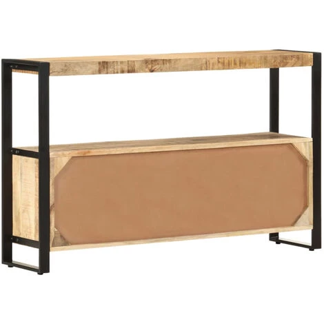 HAPPYSHOPPING Armoire Laterale 120x30x75 Cm Bois De Manguier Solide 3 HAPPYSHOPPING Armoire Laterale 120x30x75 Cm Bois De Manguier Solide – Image 3