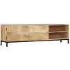 HAPPYSHOPPING Meuble TV 145 X 30 X 41 Cm Bois Massif De Manguier