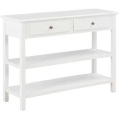 HAPPYSHOPPING Buffet Blanc 110x35x80 Cm MDF