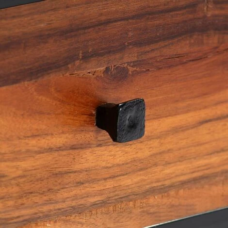 HAPPYSHOPPING Meuble TV 120 X 30 X 40 Cm Bois De Recuperation Massif Et Acier 2 HAPPYSHOPPING Meuble TV 120 X 30 X 40 Cm Bois De Recuperation Massif Et Acier – Image 2