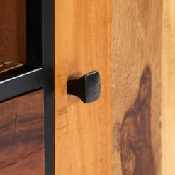 HAPPYSHOPPING Meuble TV 120 X 30 X 40 Cm Bois De Recuperation Massif Et Acier 7 HAPPYSHOPPING Meuble TV 120 X 30 X 40 Cm Bois De Recuperation Massif Et Acier -Buffet et enfilade Soldes 40562365 3