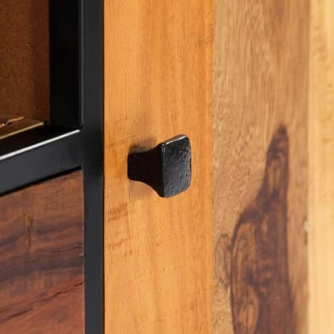 HAPPYSHOPPING Meuble TV 120 X 30 X 40 Cm Bois De Recuperation Massif Et Acier 3 HAPPYSHOPPING Meuble TV 120 X 30 X 40 Cm Bois De Recuperation Massif Et Acier – Image 3