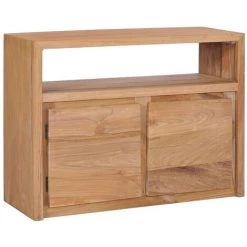 HAPPYSHOPPING Buffet 80 X 30 X 60 Cm Bois De Teck Massif