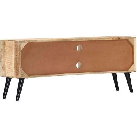 HAPPYSHOPPING Meuble TV 115 X 30 X 47 Cm Bois Massif De Manguier 5 HAPPYSHOPPING Meuble TV 115 X 30 X 47 Cm Bois Massif De Manguier – Image 5