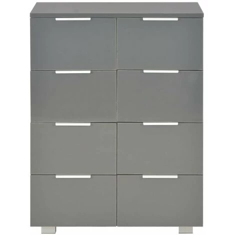 HAPPYSHOPPING Buffet Gris Brillant 60 X 35 X 76 Cm Agglomere 3 HAPPYSHOPPING Buffet Gris Brillant 60 X 35 X 76 Cm Agglomere – Image 3