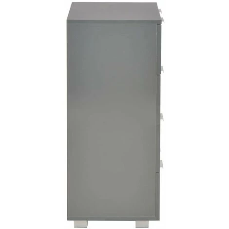 HAPPYSHOPPING Buffet Gris Brillant 60 X 35 X 76 Cm Agglomere 4 HAPPYSHOPPING Buffet Gris Brillant 60 X 35 X 76 Cm Agglomere – Image 4