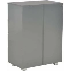 HAPPYSHOPPING Buffet Gris Brillant 60 X 35 X 76 Cm Agglomere 9 HAPPYSHOPPING Buffet Gris Brillant 60 X 35 X 76 Cm Agglomere -Buffet et enfilade Soldes 40562588 5