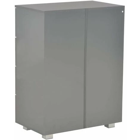 HAPPYSHOPPING Buffet Gris Brillant 60 X 35 X 76 Cm Agglomere 5 HAPPYSHOPPING Buffet Gris Brillant 60 X 35 X 76 Cm Agglomere – Image 5