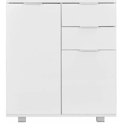 HAPPYSHOPPING Buffet Blanc Brillant 71 X 35 X 76 Cm Agglomere 3 HAPPYSHOPPING Buffet Blanc Brillant 71 X 35 X 76 Cm Agglomere – Image 3