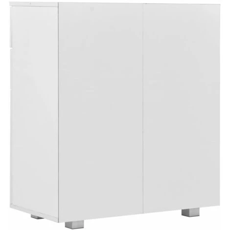 HAPPYSHOPPING Buffet Blanc Brillant 71 X 35 X 76 Cm Agglomere 5 HAPPYSHOPPING Buffet Blanc Brillant 71 X 35 X 76 Cm Agglomere – Image 5