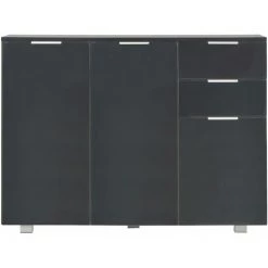 HAPPYSHOPPING Buffet Noir Brillant 107 X 35 X 76 Cm 8 HAPPYSHOPPING Buffet Noir Brillant 107 X 35 X 76 Cm -Buffet et enfilade Soldes 40562607 4