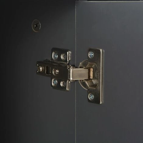 HAPPYSHOPPING Buffet Gris Brillant 107 X 35 X 76 Cm 3 HAPPYSHOPPING Buffet Gris Brillant 107 X 35 X 76 Cm – Image 3