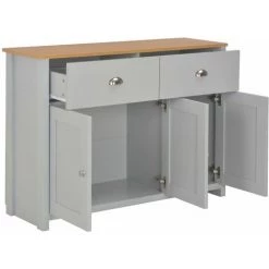 HAPPYSHOPPING Buffet Gris 112 X 35 X 81 Cm -Buffet et enfilade Soldes 40562631 5
