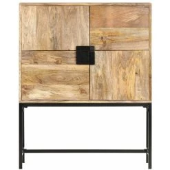 HAPPYSHOPPING Buffet 80 X 30 X 100 Cm Bois De Manguier Solide -Buffet et enfilade Soldes 40565062 4