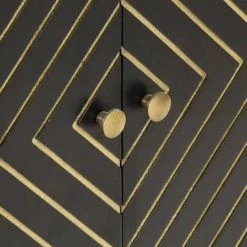 HAPPYSHOPPING Buffet Noir Et Dore 60 X 30 X 75 Cm Bois De Manguier Massif 7 HAPPYSHOPPING Buffet Noir Et Dore 60 X 30 X 75 Cm Bois De Manguier Massif -Buffet et enfilade Soldes 40565558 3