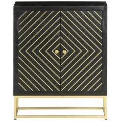 HAPPYSHOPPING Buffet Noir Et Dore 60 X 30 X 75 Cm Bois De Manguier Massif 8 HAPPYSHOPPING Buffet Noir Et Dore 60 X 30 X 75 Cm Bois De Manguier Massif -Buffet et enfilade Soldes 40565558 4