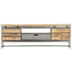 HAPPYSHOPPING Meuble TV 120 X 30 X 40 Cm Bois Massif De Manguier -Buffet et enfilade Soldes 40565590 3