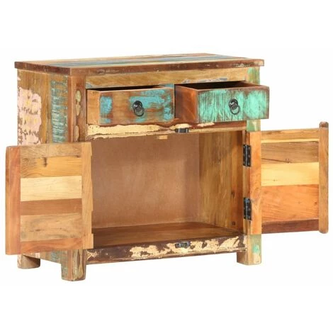 HAPPYSHOPPING Buffet 70x35x65 Cm Bois De Recuperation Massif 4 HAPPYSHOPPING Buffet 70x35x65 Cm Bois De Recuperation Massif – Image 4