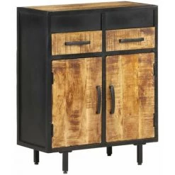 HAPPYSHOPPING Buffet 60x30x75 Cm Bois De Manguier Brut