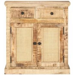 HAPPYSHOPPING Buffet 65x32x70 Cm Bois De Manguier Massif Et Canne Naturelle 9 HAPPYSHOPPING Buffet 65x32x70 Cm Bois De Manguier Massif Et Canne Naturelle -Buffet et enfilade Soldes 40567192 5