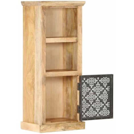 HAPPYSHOPPING Buffet Avec Porte 45x32x110 Cm Bois De Manguier Solide 2 HAPPYSHOPPING Buffet Avec Porte 45x32x110 Cm Bois De Manguier Solide – Image 2