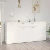 HAPPYSHOPPING Buffet Blanc 160x36x75 Cm Agglomere