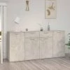 HAPPYSHOPPING Buffet Gris Beton 160x36x75 Cm Agglomere