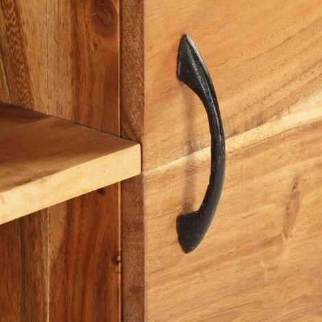 HAPPYSHOPPING Buffet 116x30x66 Cm Bois D'acacia Massif 2 HAPPYSHOPPING Buffet 116x30x66 Cm Bois D'acacia Massif – Image 2