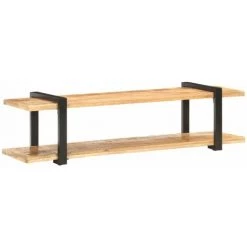 HAPPYSHOPPING Meuble TV 160x40x40 Cm Bois Massif De Manguier Brut