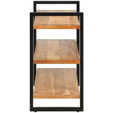 HAPPYSHOPPING Buffet Avec 3 Etageres 120x40x75 Cm Bois D'acacia Massif 3 HAPPYSHOPPING Buffet Avec 3 Etageres 120x40x75 Cm Bois D'acacia Massif – Image 3