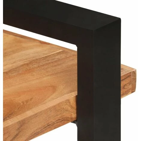 HAPPYSHOPPING Buffet Avec 3 Etageres 120x40x75 Cm Bois D'acacia Massif 5 HAPPYSHOPPING Buffet Avec 3 Etageres 120x40x75 Cm Bois D'acacia Massif – Image 5