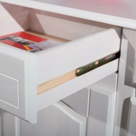 LES TENDANCES Buffet 3 Portes 3 Tiroirs Pin Massif Vernis Blanc Brito 130 Cm 3 LES TENDANCES Buffet 3 Portes 3 Tiroirs Pin Massif Vernis Blanc Brito 130 Cm – Image 3