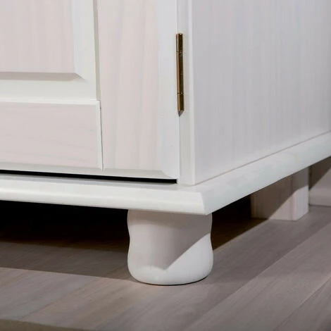 LES TENDANCES Buffet 3 Portes 3 Tiroirs Pin Massif Vernis Blanc Brito 130 Cm 4 LES TENDANCES Buffet 3 Portes 3 Tiroirs Pin Massif Vernis Blanc Brito 130 Cm – Image 4