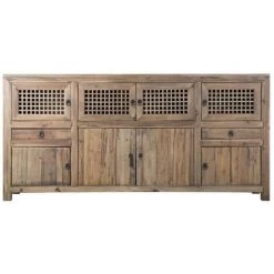 LES TENDANCES Buffet Rustique Pin Massif Naturel Vieilli Arjun 190 Cm