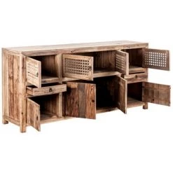 LES TENDANCES Buffet Rustique Pin Massif Naturel Vieilli Arjun 190 Cm 7 LES TENDANCES Buffet Rustique Pin Massif Naturel Vieilli Arjun 190 Cm -Buffet et enfilade Soldes 40647513 3