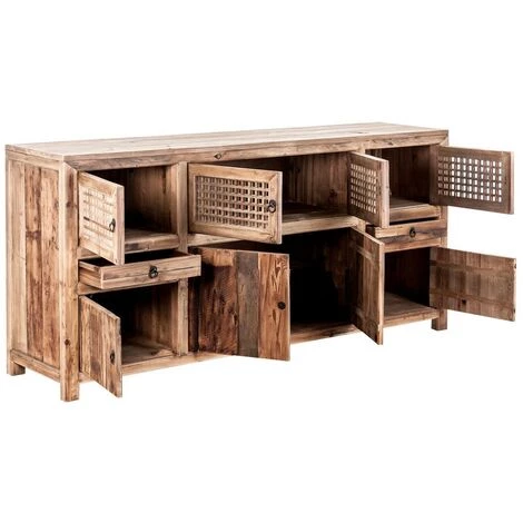 LES TENDANCES Buffet Rustique Pin Massif Naturel Vieilli Arjun 190 Cm 3 LES TENDANCES Buffet Rustique Pin Massif Naturel Vieilli Arjun 190 Cm – Image 3