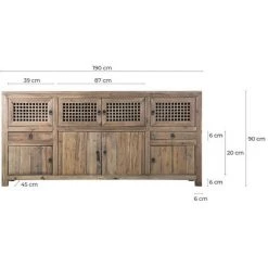 LES TENDANCES Buffet Rustique Pin Massif Naturel Vieilli Arjun 190 Cm 9 LES TENDANCES Buffet Rustique Pin Massif Naturel Vieilli Arjun 190 Cm -Buffet et enfilade Soldes 40647513 5
