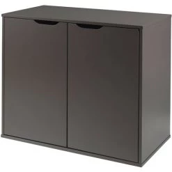 LES TENDANCES Commode 2 Portes Pin Massif Taupe Pino