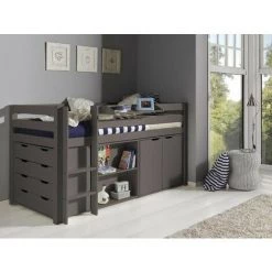 LES TENDANCES Commode 2 Portes Pin Massif Taupe Pino 5 LES TENDANCES Commode 2 Portes Pin Massif Taupe Pino -Buffet et enfilade Soldes 40647972 3