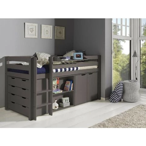 LES TENDANCES Commode 2 Portes Pin Massif Taupe Pino 3 LES TENDANCES Commode 2 Portes Pin Massif Taupe Pino – Image 3