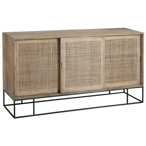 LES TENDANCES Buffet 3 Portes Manguier Massif Clair Aznah L 160.5 Cm 1 LES TENDANCES Buffet 3 Portes Manguier Massif Clair Aznah L 160.5 Cm