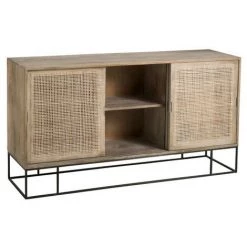 LES TENDANCES Buffet 3 Portes Manguier Massif Clair Aznah L 160.5 Cm 9 LES TENDANCES Buffet 3 Portes Manguier Massif Clair Aznah L 160.5 Cm -Buffet et enfilade Soldes 40649218 5