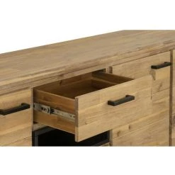 LES TENDANCES Buffet 3 Portes 2 Tiroirs Bois Massif Acacia Et Pieds Acier Noir Zayane 192 Cm 9 LES TENDANCES Buffet 3 Portes 2 Tiroirs Bois Massif Acacia Et Pieds Acier Noir Zayane 192 Cm -Buffet et enfilade Soldes 40653725 5