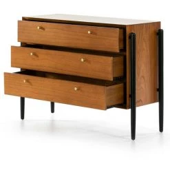 LES TENDANCES Buffet 3 Tiroirs Bois Massif Foncé Et Noir Vazen 6 LES TENDANCES Buffet 3 Tiroirs Bois Massif Foncé Et Noir Vazen -Buffet et enfilade Soldes 40692586 3