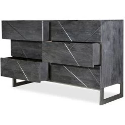 LES TENDANCES Buffet 6 Tiroirs Acacia Massif Et Métal Gris Toupma 5 LES TENDANCES Buffet 6 Tiroirs Acacia Massif Et Métal Gris Toupma -Buffet et enfilade Soldes 40692660 3