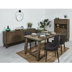 LES TENDANCES Buffet 3 Portes 3 Tiroirs Acacia Massif Foncé Noelie -Buffet et enfilade Soldes 40713968 4