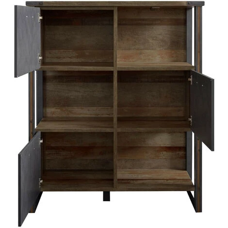 LES TENDANCES Rangement Vintage Vieux Bois Usé Et Gris Avec Rivets 2 LES TENDANCES Rangement Vintage Vieux Bois Usé Et Gris Avec Rivets – Image 2