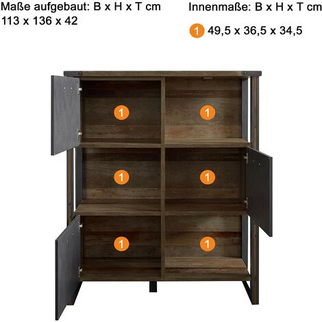 LES TENDANCES Rangement Vintage Vieux Bois Usé Et Gris Avec Rivets 4 LES TENDANCES Rangement Vintage Vieux Bois Usé Et Gris Avec Rivets – Image 4